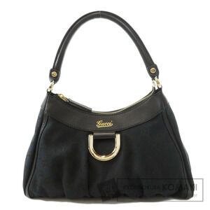Gucci Black GG Canvas Abbey D Ring Hobo Shoulder Bag